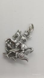 Zilveren Hanger Joris en de Draak - 935 Zilver, Sieraden, Tassen en Uiterlijk, Kettinghangers, Ophalen of Verzenden, Zilver, Zilver