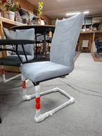 6 Nieuwe Stoelen, Sky-blue met zwart frame en greep. Sofie, Huis en Inrichting, Stoelen, Ophalen, Blauw, Nieuw, Metaal
