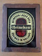 Heineken Lager Beer spiegel zwart reclame etiket, Reclamebord, Ophalen of Verzenden