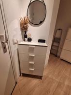 Witte ladekast met 4 laden, Ophalen, Overige materialen, 50 tot 100 cm, Zo goed als nieuw