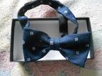 Vlinder das / strik donker blauw, Ophalen, Blauw, Geen merk, Met patroon