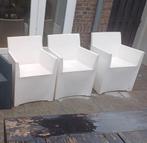 3 stoelen tuinstoelen van haans 3 x wit, Ophalen, Zo goed als nieuw, Kunststof