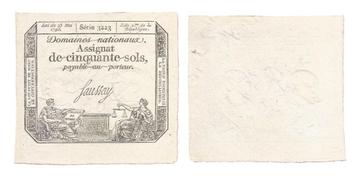 assignaat van 50 sols UNC beschikbaar voor biedingen