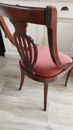 Art Deco eettafel ovaal met 4 bijpassende stoelen, Huis en Inrichting, Tafels | Eettafels, Ophalen, Gebruikt, Teakhout, 50 tot 100 cm