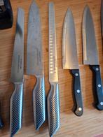 Keukenmessen, messenslijper en eetstokjes, Huis en Inrichting, Keuken | Bestek, Ophalen, Gebruikt, Rvs of Chroom, Los bestek