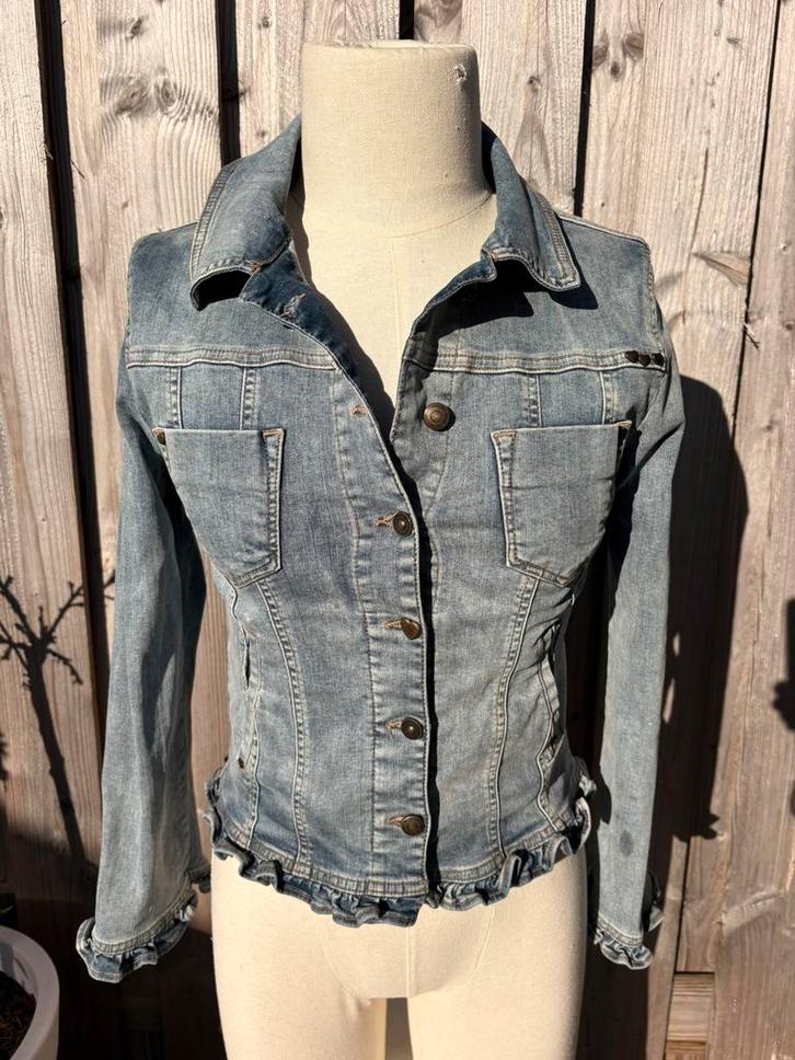 ISLA IBIZA BONITA  spijkerjack, denim, ruffled -, Kleding | Dames, Jassen | Zomer, Zo goed als nieuw, Maat 38/40 (M), Blauw, Ophalen of Verzenden