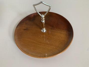 Vintage houten serveerschaal Myrtle Wood Ralph A.Bailey & Co beschikbaar voor biedingen