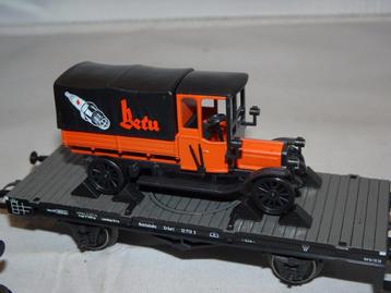 2x Marklin 46841/84504 platte wagon met oldtimertruck (#704) beschikbaar voor biedingen