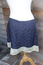 Rok Blauw/ creme Noa Noa vogel mt M OPRUIMING Vaste prijs, Maat 38/40 (M), Ophalen of Verzenden, Zo goed als nieuw, Blauw