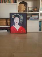 Schilderij (acrylverf) geisha, Ophalen of Verzenden