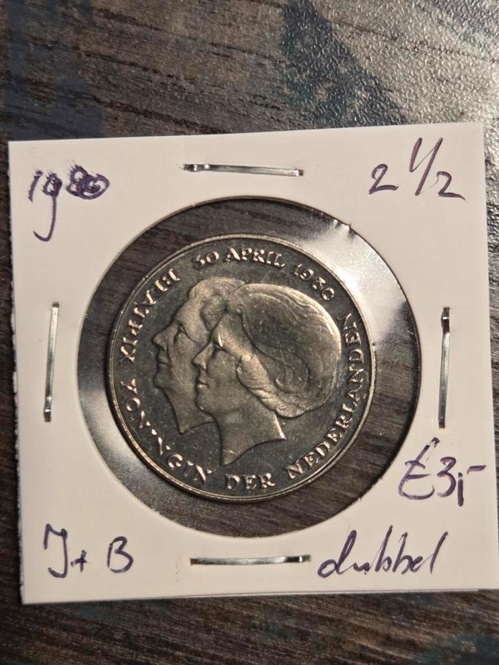 2 1/2 Gulden 1980 - Juliana & Beatrix, Postzegels en Munten, Munten | Nederland, Losse munt, 2½ gulden, Koningin Juliana, Ophalen of Verzenden