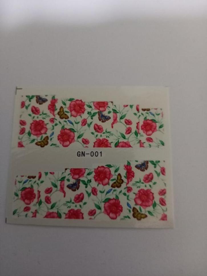 Velletje nagel water decals stickers GN-001 wit met bloemetj, Sieraden, Tassen en Uiterlijk, Uiterlijk | Cosmetica en Make-up