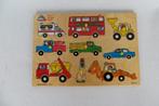 Houten insteekpuzzel voertuigen, Kinderen en Baby's, Speelgoed | Kinderpuzzels, Ophalen of Verzenden, Zo goed als nieuw, Van hout