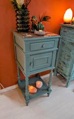 Blauw Kastje Nachtkastje, Huis en Inrichting, Slaapkamer | Nachtkastjes, Ophalen, Minder dan 45 cm, Zo goed als nieuw, X