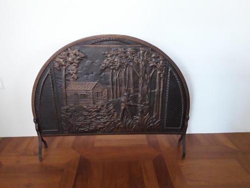 ZEER BIJZONDER ANTIEK KOPER HAARDSCHERM ( HALVE MAAN MODEL!!, Antiek en Kunst, Antiek | Overige Antiek, Ophalen