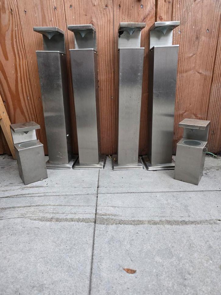 Led tuinverlichting set. 4 staande 2 muurlampen, Tuin en Terras, Buitenverlichting, Gebruikt, Staal, Minder dan 50 watt, Netvoeding