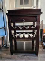 Wijnrek kastje met dienblad, Ophalen, Gebruikt, Hout, 5 tot 15 flessen