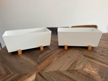 IKEA BITTERGURKA Plant pot, white, 32x15 cm 2 pcs beschikbaar voor biedingen