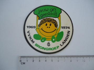 sticker oud 1974 VVKM BRONGROEP strip smile vintage beschikbaar voor biedingen