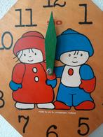 Vintage houten SIO klok leren klokkijken Winter, Ophalen of Verzenden, Zo goed als nieuw