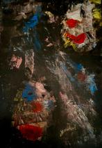 Heel apart gesigneerd olieverf schilderij clowns, Ophalen of Verzenden