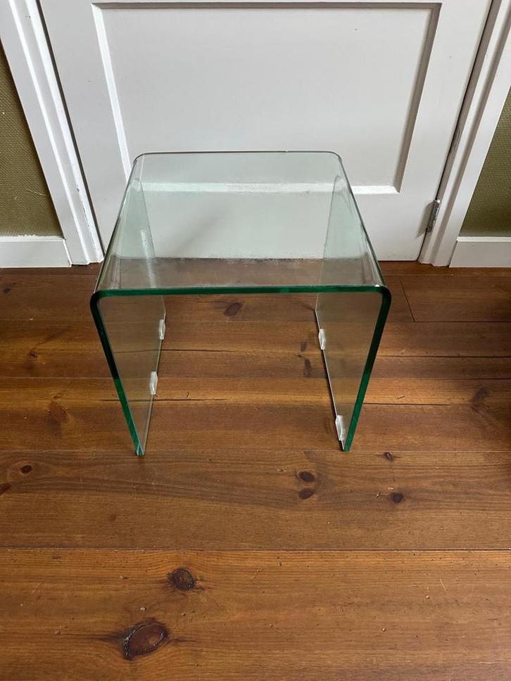 Glazen Bijzettafel Nachtkastje Angelo Cortesi voor Fiam, Verzamelen, Retro, Ophalen of Verzenden