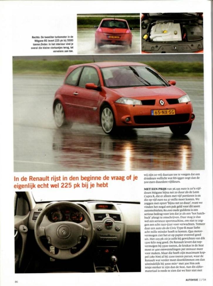 Autovisie dubbeltest Renault Megane RS en Seat Leon Cupra, Boeken, Auto's | Folders en Tijdschriften, Gelezen, Algemeen, Ophalen of Verzenden