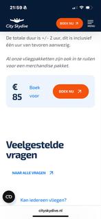 Cadeaubon skydive Utrecht, Tickets en Kaartjes, Eén persoon, Ticket of Toegangskaart