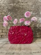 Vaas met bloemen reliëf geel & roze, Overige materialen, Huize-Hendriks, Overige kleuren, Nieuw