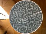 Leuke blauwe tuintafel in keramiekstijl, Ophalen, Zo goed als nieuw, Rond, Hout