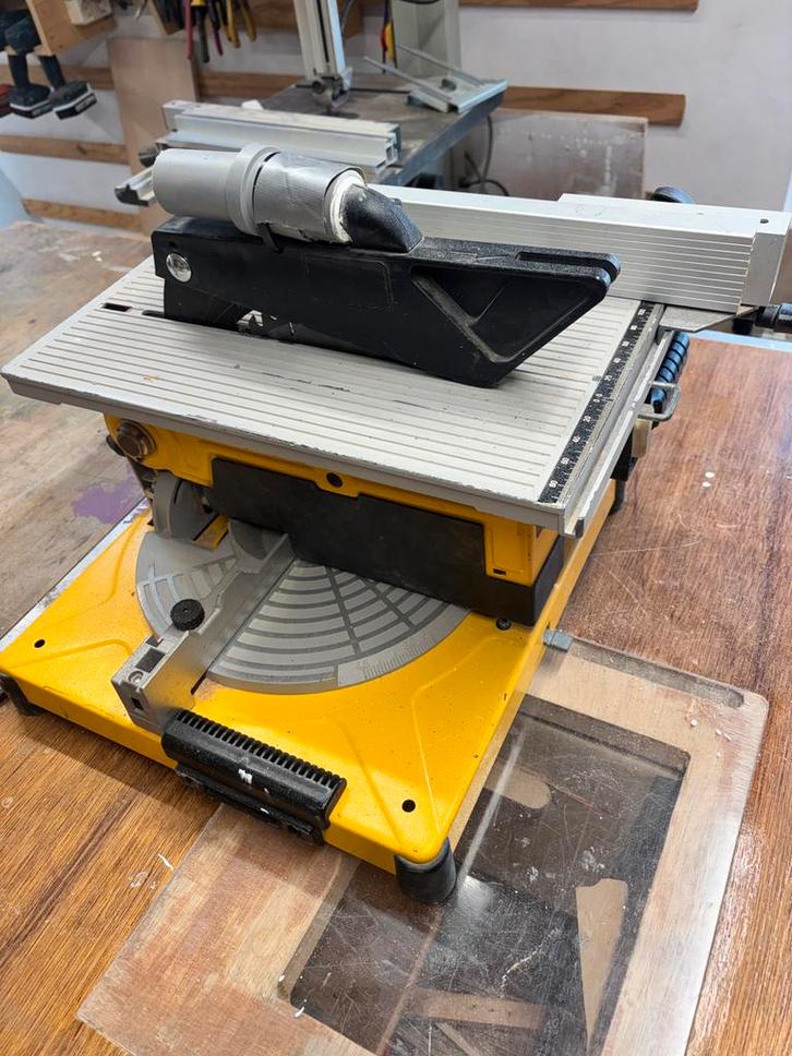 DeWalt DW710 zaagtafel/afkortzaag combi, Doe-het-zelf en Verbouw, Gereedschap | Zaagmachines, Zo goed als nieuw, Afkortzaag, 1200 watt of meer