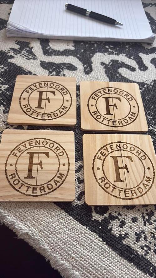 Feyenoord onderzetters, Huis en Inrichting, Woonaccessoires | Onderzetters, Zo goed als nieuw, Glas of Kopje, Ophalen of Verzenden