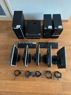 5x diverse desktops HP Compaq 3x win 10 2x xp, Computers en Software, Desktop Pc's, Ophalen, Gebruikt, HDD, Met monitor