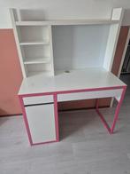 Ikea micke bureau roze met opbouw, Ophalen, Gebruikt