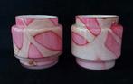 2 Fidrio Pink Flame glazen vazen..., Overige materialen, Gebruikt, Overige kleuren, Ophalen of Verzenden