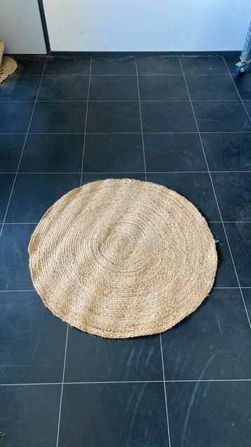 Jute vloerkleed 120 cm - rond - naturel - #3 beschikbaar voor biedingen
