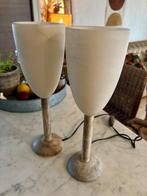 2 vintage stenen tafel lampen, Huis en Inrichting, Lampen | Tafellampen, Ophalen, Zo goed als nieuw, Natuursteen, Minder dan 50 cm