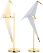 Sfeervolle staande lamp met origami Kraanvogel, Huis en Inrichting, Lampen | Vloerlampen, Ophalen, Zo goed als nieuw, Metaal, 150 tot 200 cm