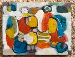 Modern abstract CoBrA schilderij op hout Eugene Brands?, Ophalen of Verzenden