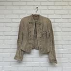 The Barn Blazer Maat 36 Beige Bruin Linnen Militaire Style, Kleding | Dames, Tb, Verzenden, Beige, Tb