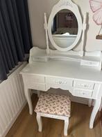 Mooie degelijke kaptafel met bijbehorend krukje, Huis en Inrichting, Tafels | Kaptafels, Ophalen, Gebruikt, Barok, 100 tot 150 cm