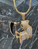 14k Gouden Slasher Hanger, Ophalen of Verzenden, Zo goed als nieuw, Goud