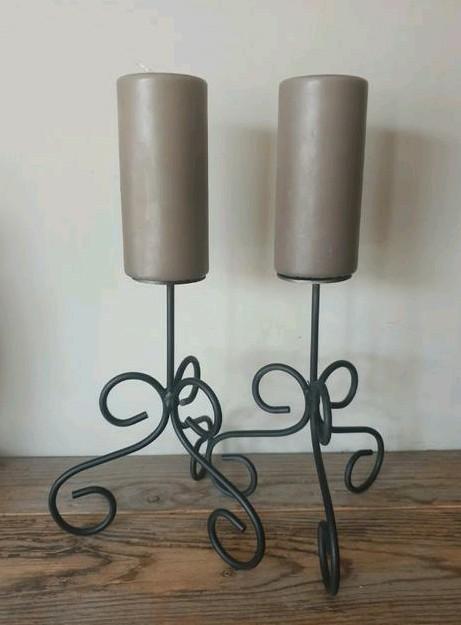 Metalen sier kandelaar zwart, Huis en Inrichting, Woonaccessoires | Kandelaars en Kaarsen, Nieuw, Minder dan 25 cm, Metaal, Zwart