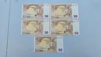 Set van 5 x 50 Euro Biljetten, Ophalen, Overige landen, 50 euro, Setje