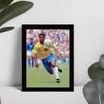 Romario Da Souza gedrukte handtekening ingelijst Brazilie, Verzamelen, Sportartikelen en Voetbal, Ophalen of Verzenden