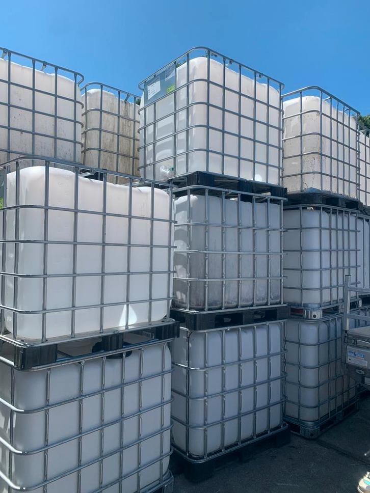 IBC Watertanks 1000L – Schoon – Verschillende uitvoeringen, Tuin en Terras, Regentonnen, Zo goed als nieuw, Kunststof, 150 liter of meer