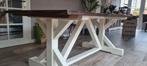 Landelijk bruine eettafel - 200x100 cm, Huis en Inrichting, Tafels | Eettafels, Ophalen, Gebruikt, 200 cm of meer, 50 tot 100 cm