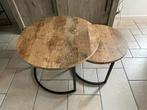 2 ronde salontafels, bijzettafels, Huis en Inrichting, Tafels | Salontafels, Ophalen, 50 tot 100 cm, Rond, Zo goed als nieuw