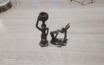2 antieke bronzen Afrikaanse beeldjes, Handgemaakt, Antiek en Kunst, Antiek | Koper en Brons, Ophalen of Verzenden, Brons