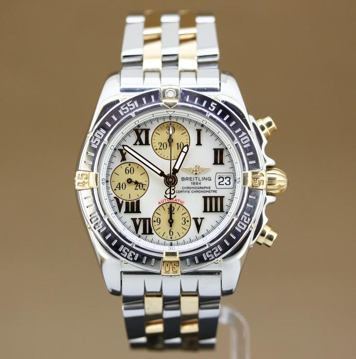 Breitling Chrono Cockpit Staal-Goud MOP B13358, Sieraden, Tassen en Uiterlijk, Horloges | Heren, Gebruikt, Polshorloge, Breitling